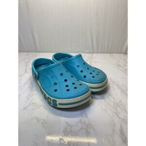Crocs Men's Women's Bayaband Clog Slip On Size M5 W7 Digital Aqua White